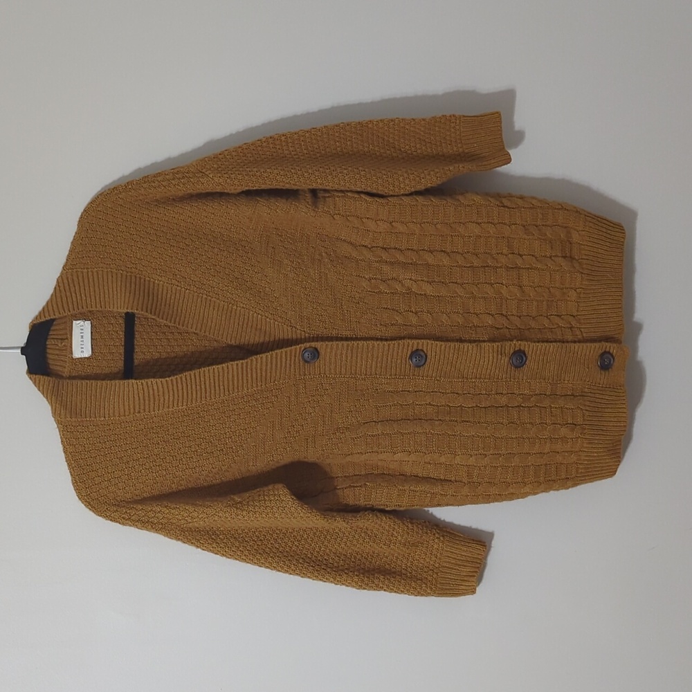 Dreamers Women's Knit Cardigan Sweater Size Medium Mustard Gold